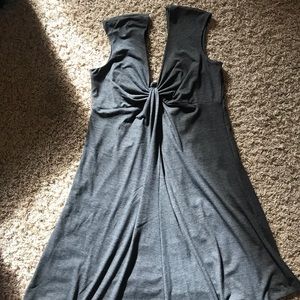 Express grey plunging neck dress, size L